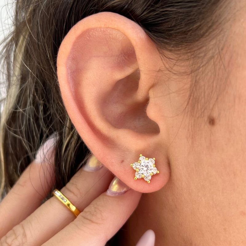 Brinco Banho Ouro 18k/Prata 925