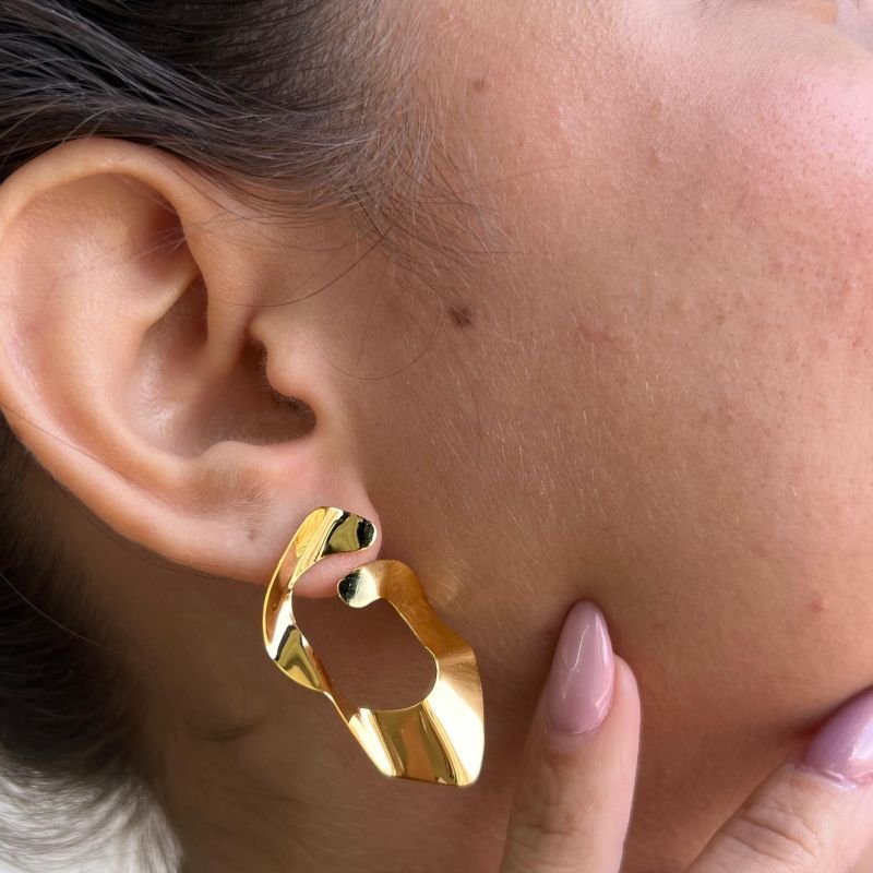 Brinco Banho Ouro 18k/Prata 925