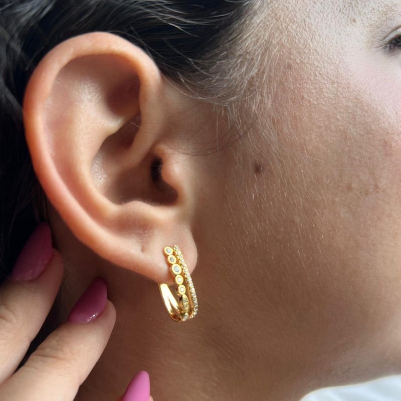 Brinco Banho Ouro 18k/Prata 925