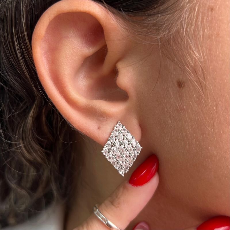 Brinco Biju Fina Cravejado Dourado/Ródio