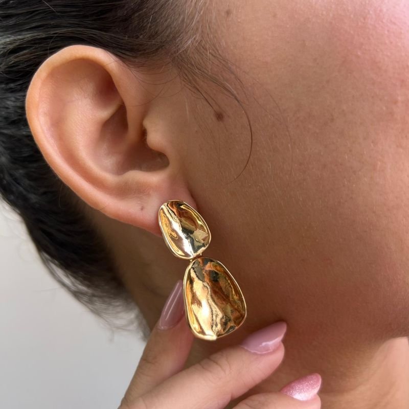 Brinco Biju Fina Dourado/Ródio