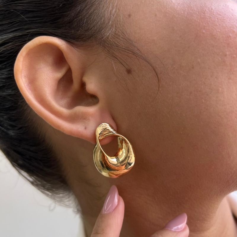 Brinco Biju Fina Dourado/Ródio