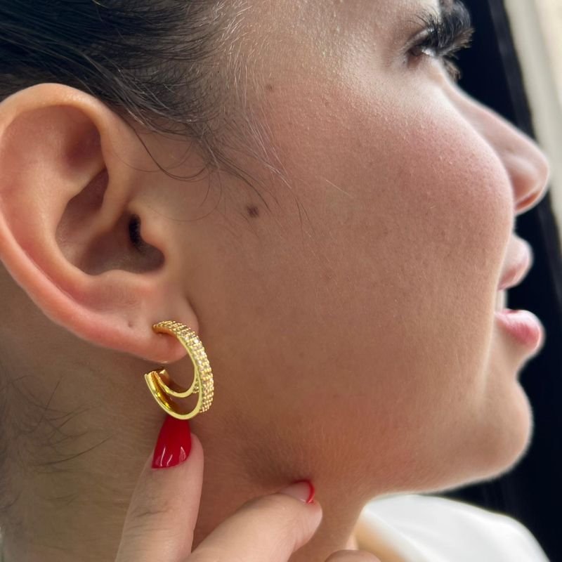 Brinco Biju Fina Dourado/Ródio