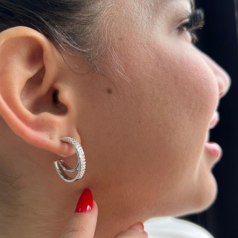 Brinco Biju Fina Dourado/Ródio