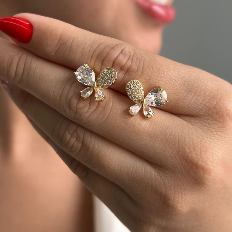 Brinco Biju Fina Dourado/Ródio