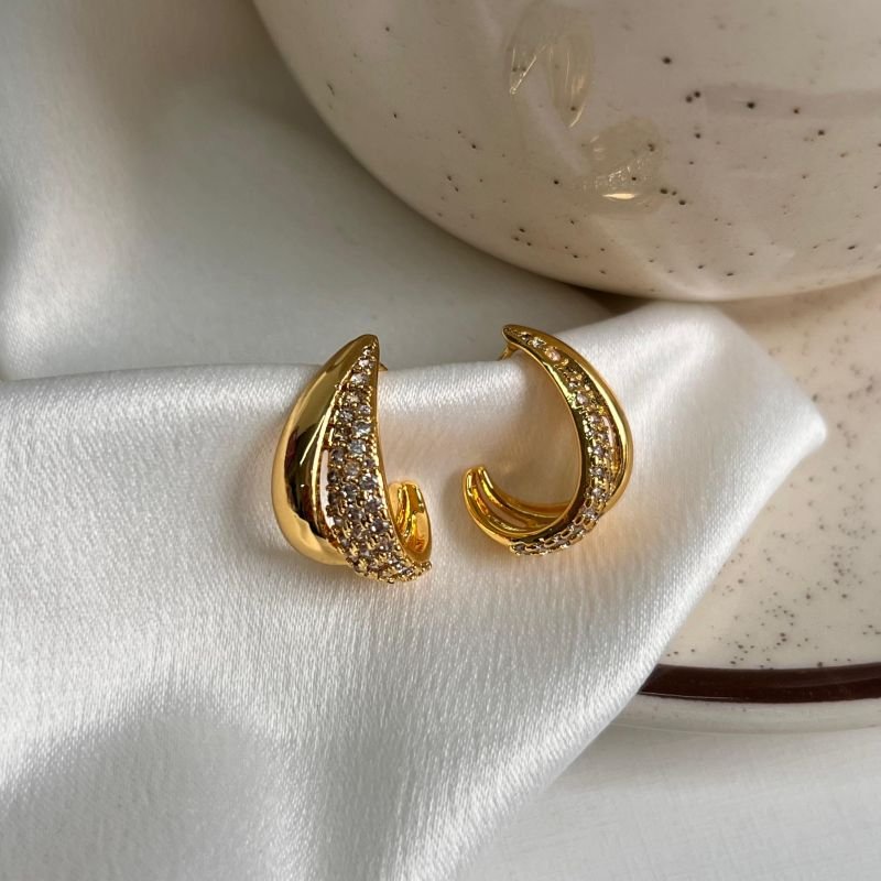 Brinco Biju Fina Dourado/Ródio