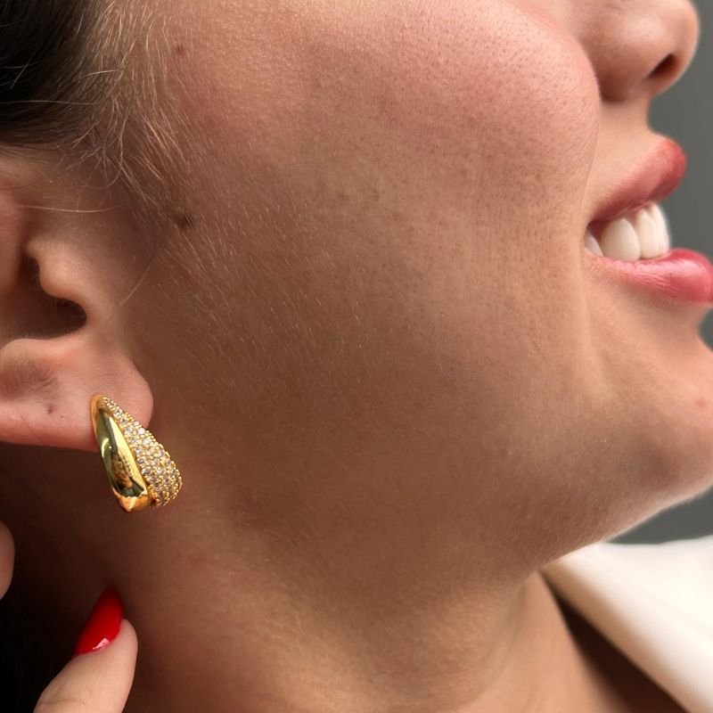 Brinco Biju Fina Dourado/Ródio