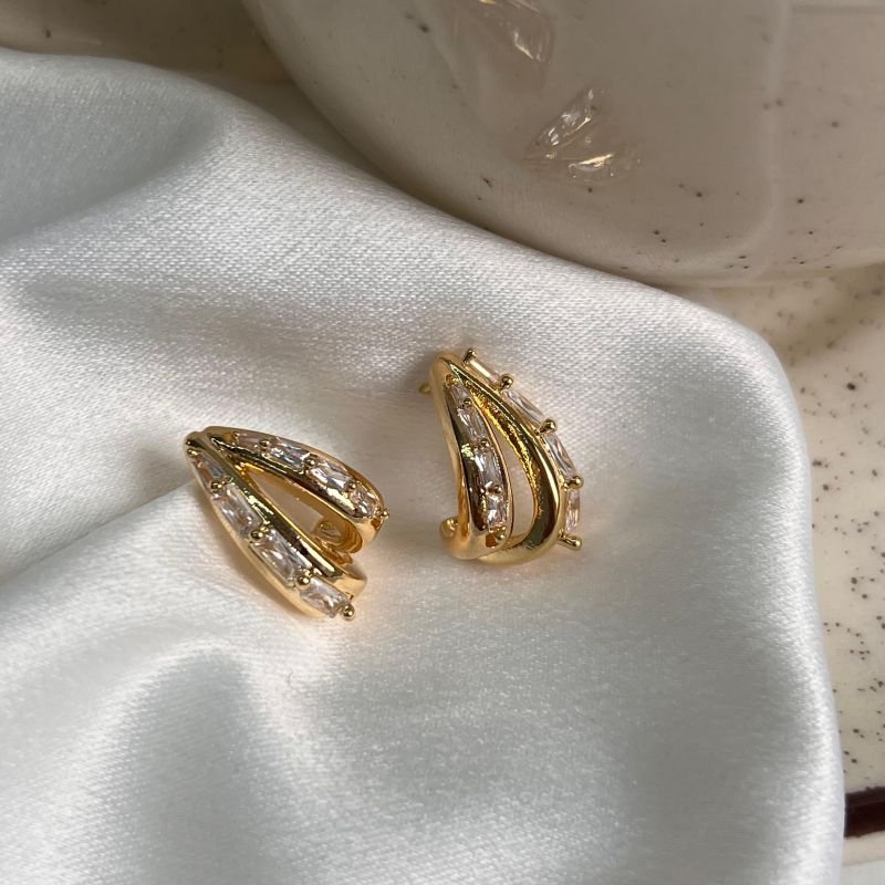 Brinco Biju Fina Dourado/Ródio