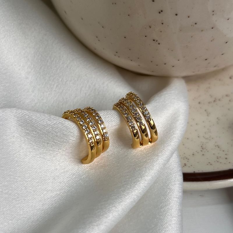 Brinco Biju Fina Dourado/Ródio