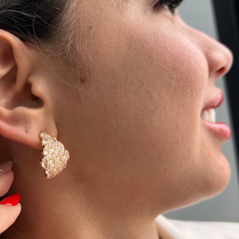 Brinco Biju Fina Dourado/Ródio