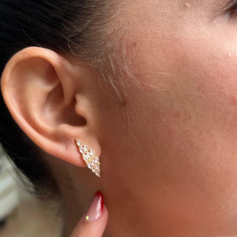 Brinco Biju Fina Dourado/Ródio