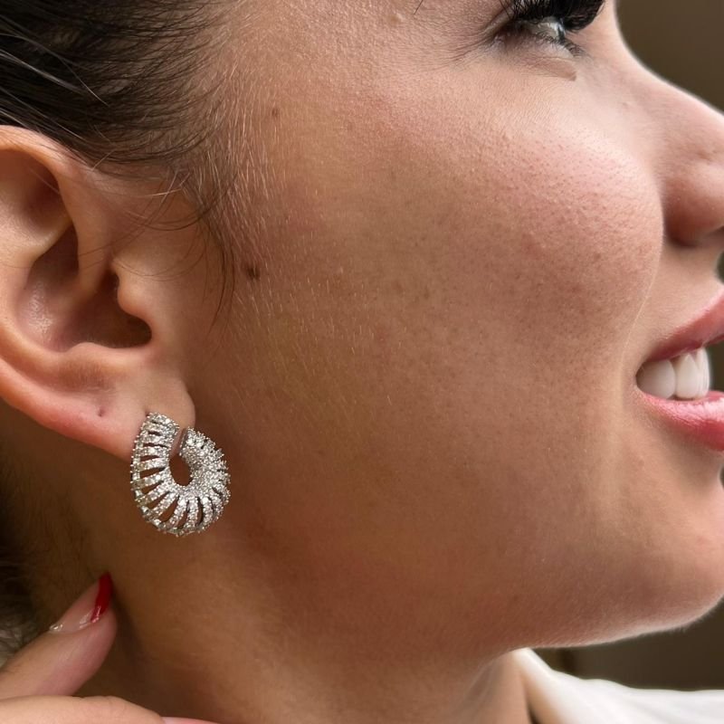 Brinco Biju Fina Dourado/Ródio