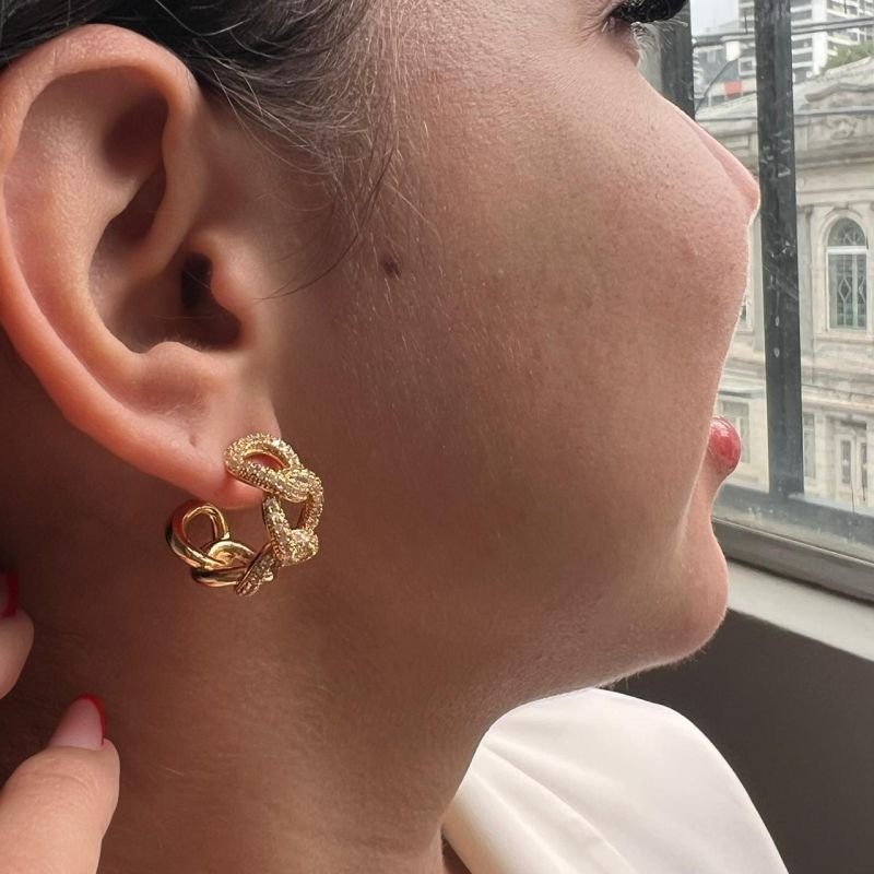 Brinco Biju Fina Dourado/Ródio