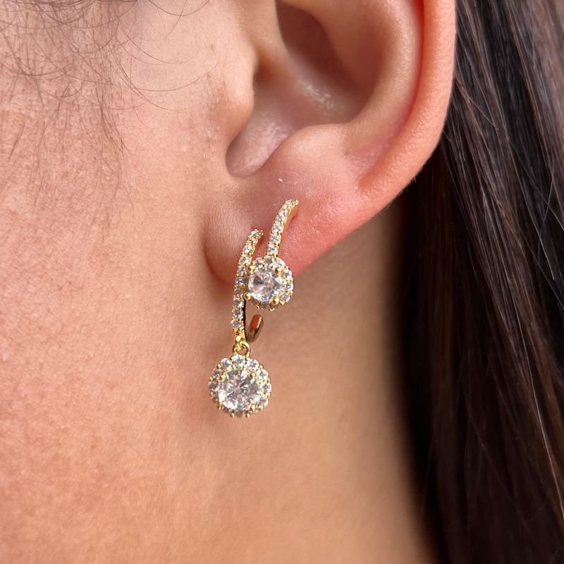 Brinco Biju Fina Dourado/Ródio