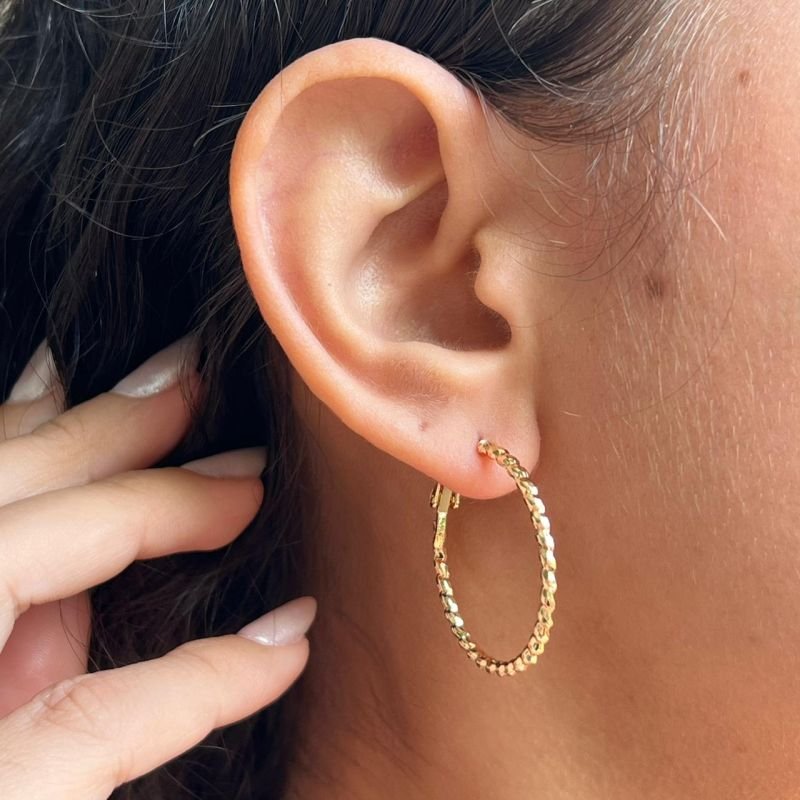 Brinco Biju Fina Dourado/Ródio