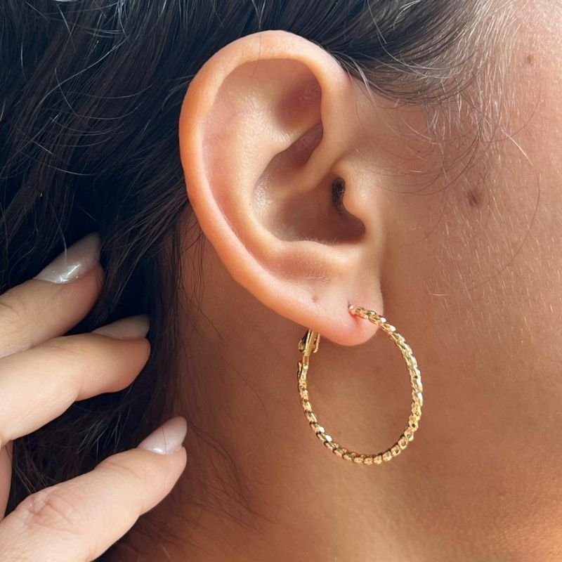 Brinco Biju Fina Dourado/Ródio