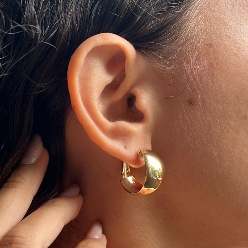 Brinco Biju Fina Dourado/Ródio