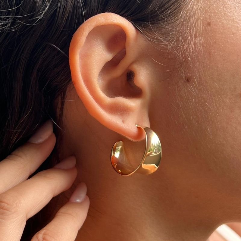 Brinco Biju Fina Dourado/Ródio