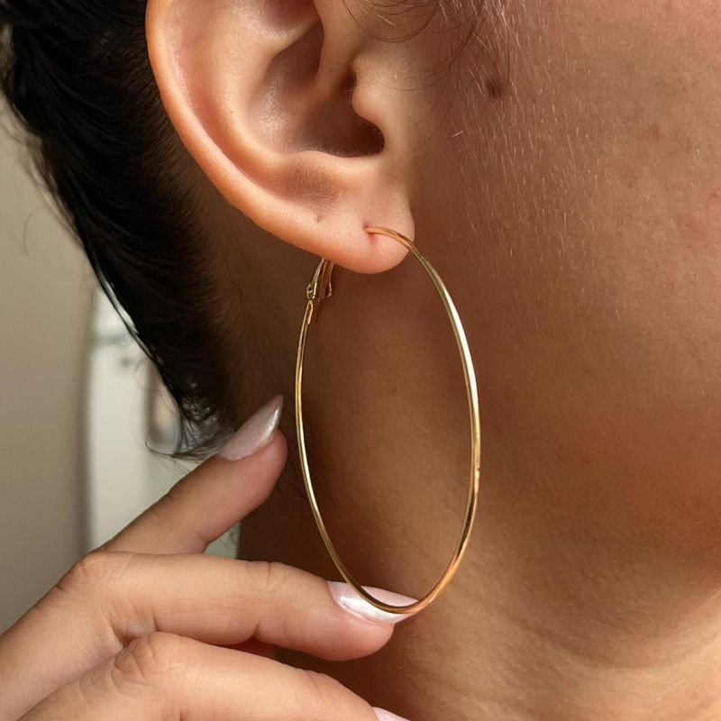 Argola Biju Fina Dourado/Ródio