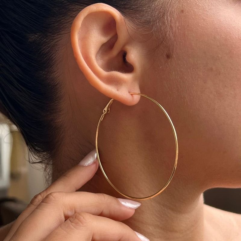 Argola Biju Fina Dourado/Ródio