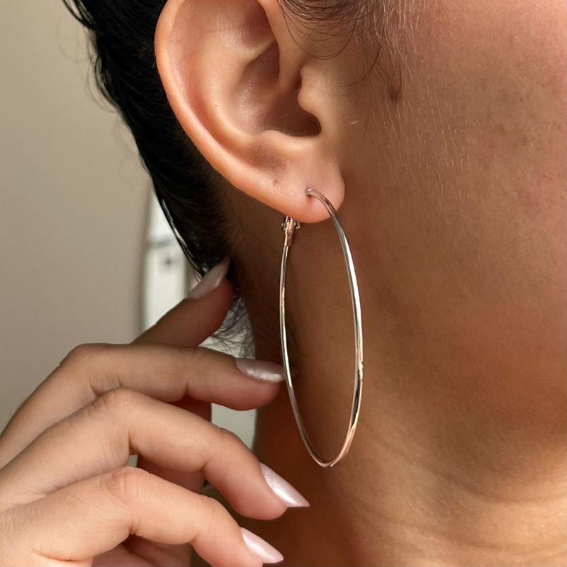 Argola Biju Fina Dourado/Ródio