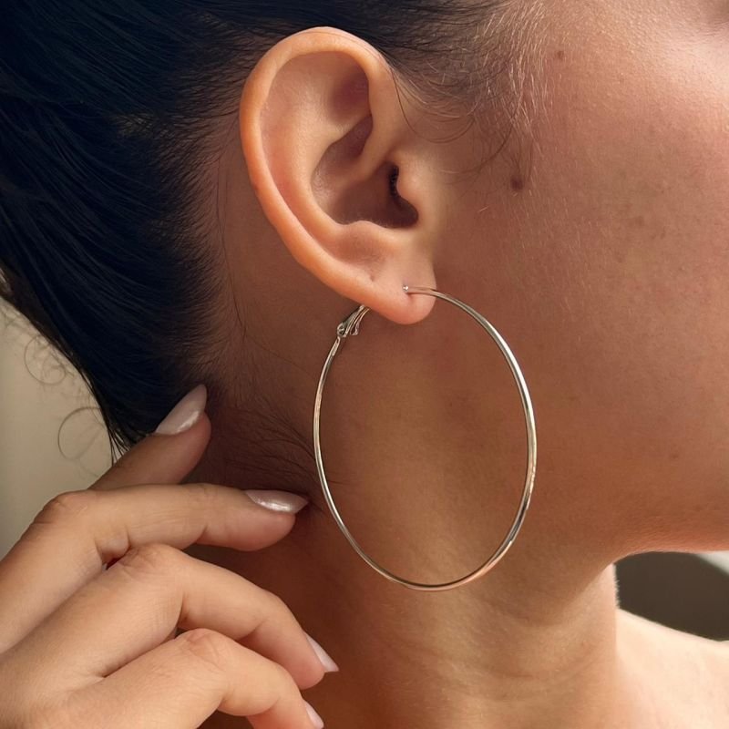 Argola Biju Fina Dourado/Ródio