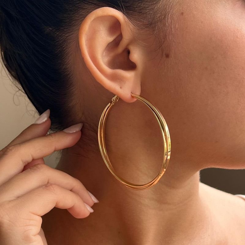 Brinco Biju Fina Dourado/Ródio