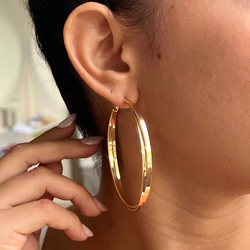 Brinco Biju Fina Dourado/Ródio