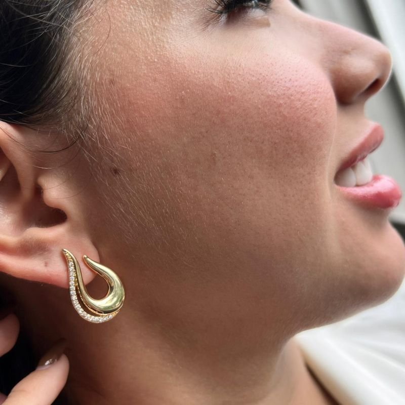 Brinco Biju Fina Dourado/Ródio