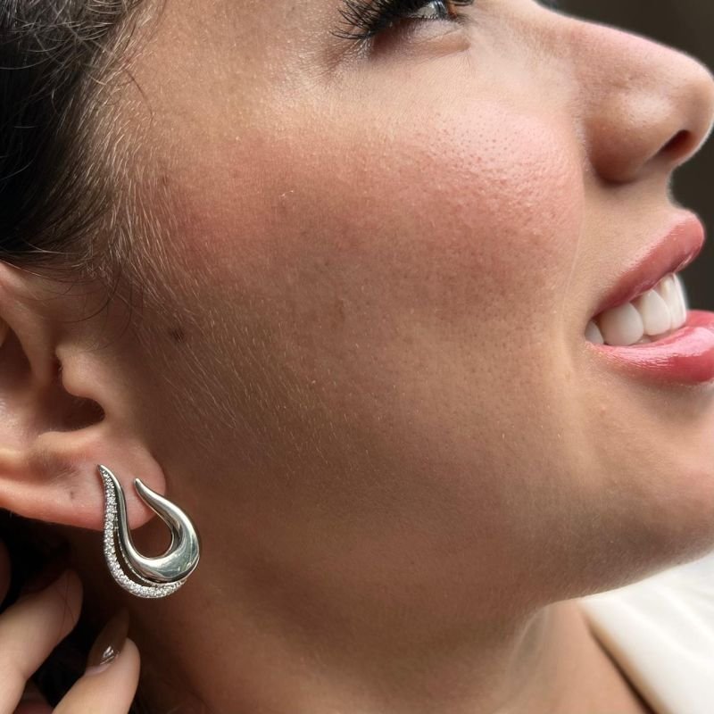 Brinco Biju Fina Dourado/Ródio