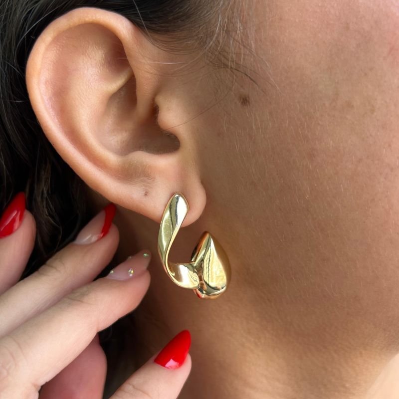 Brinco Biju Fina Dourado/Ródio