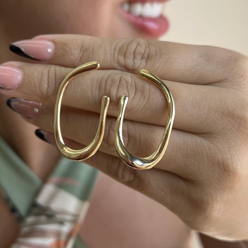 Brinco Biju Fina Dourado/Ródio
