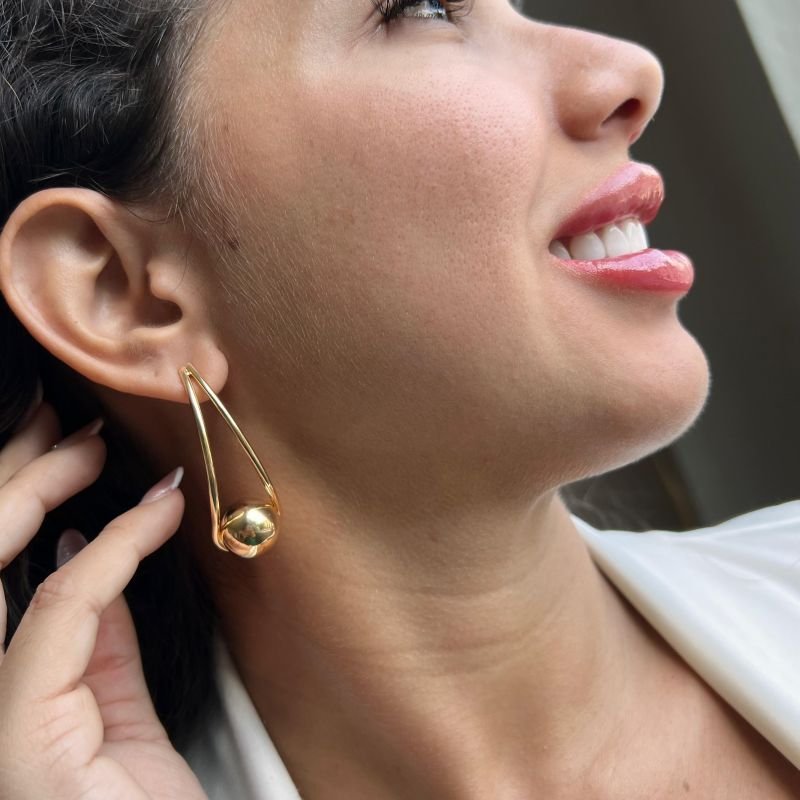 Brinco Biju Fina Dourado/Ródio