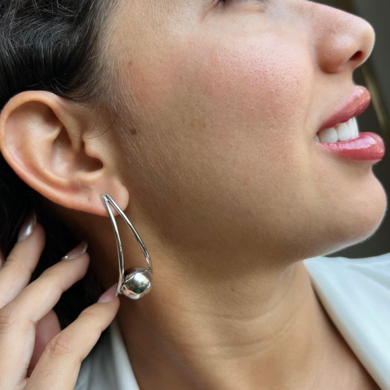 Brinco Biju Fina Dourado/Ródio