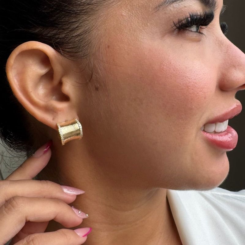 Brinco Biju Fina Dourado/Ródio