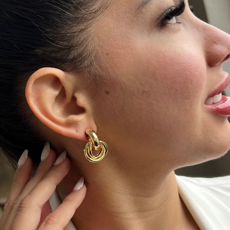 Brinco Biju Fina Dourado/Ródio