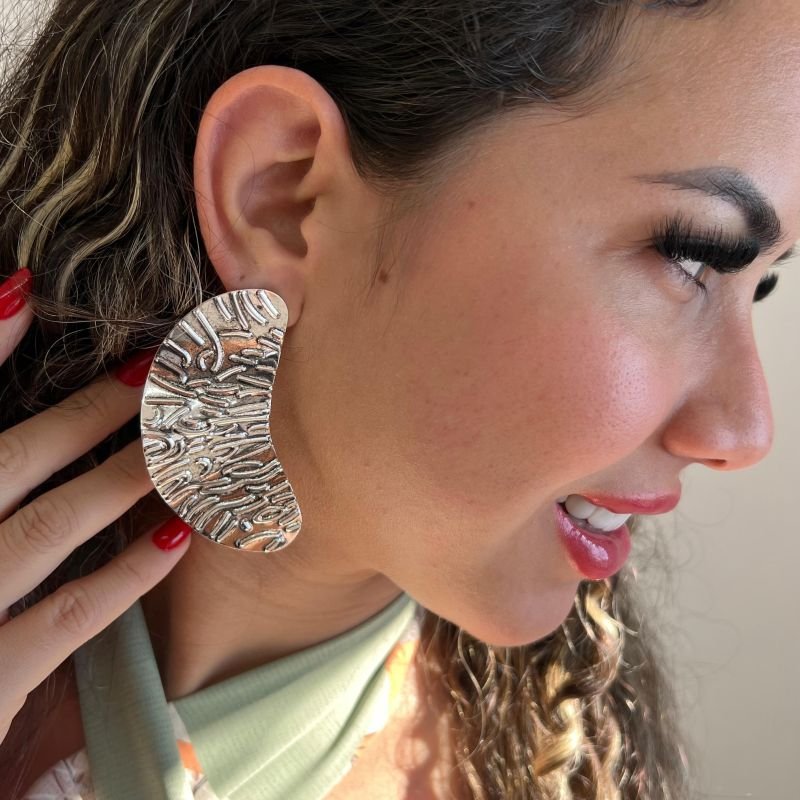 Brinco Biju Fina Ouro Velho Dourado/Ródio