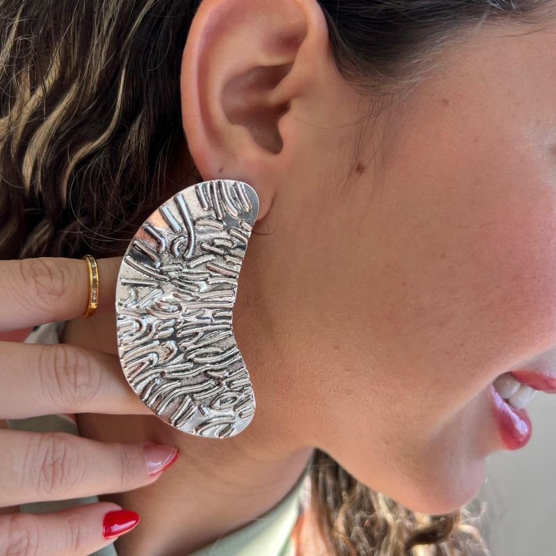 Brinco Biju Fina Ouro Velho Dourado/Ródio