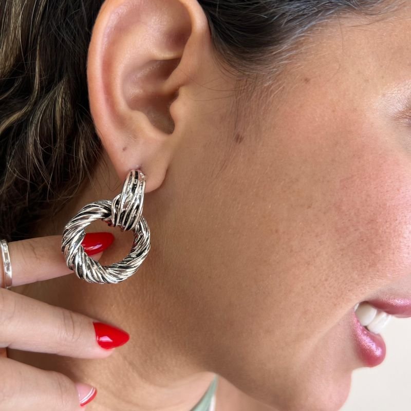 Brinco Biju Fina Ouro Velho Dourado/Ródio