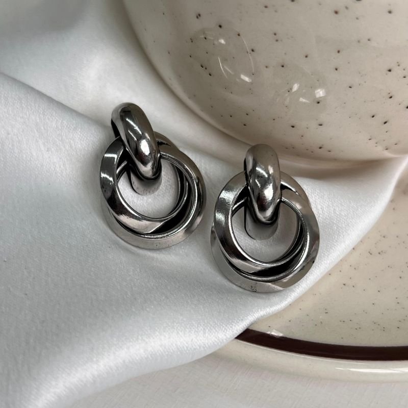 Brinco Biju Fina Ouro Velho Dourado/Ródio