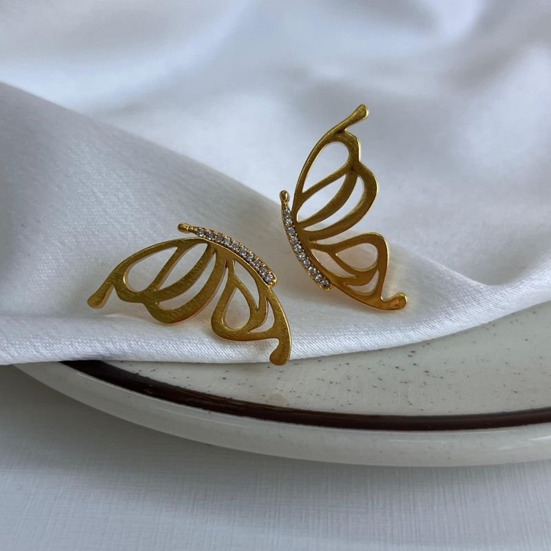 Brinco Borboleta Banho Ouro 18k/ Prata 925