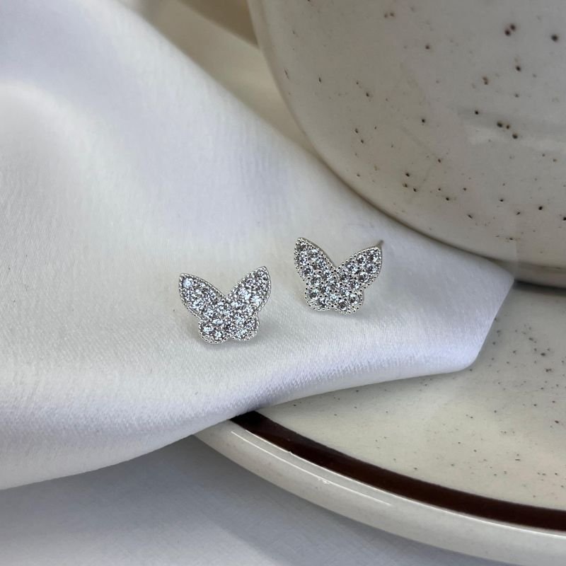 Brinco Borboleta Banho Ouro 18k/Prata 925