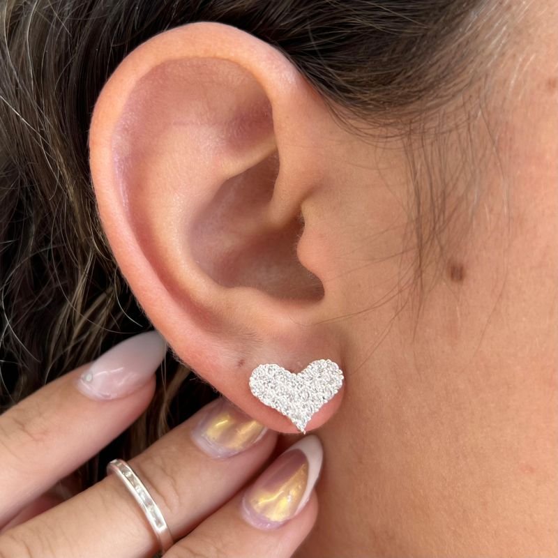 Brinco Coração Banho Ouro 18k/Prata 925