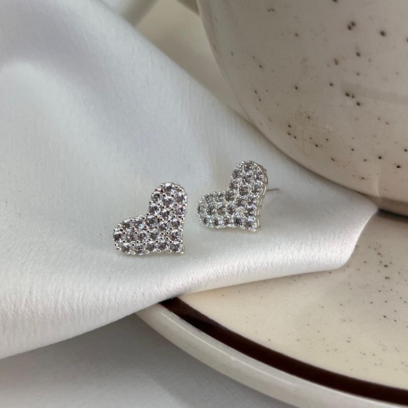 Brinco Coração Banho Ouro 18k/Prata 925