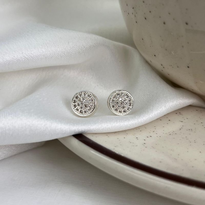 Brinco Cravejado Banho Ouro 18k/Prata 925