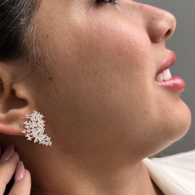 Brinco Cravejado Banho Ouro 18k/Prata 925