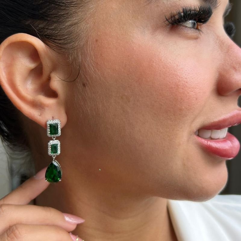 Brinco Cravejado Biju Fina Dourado/Ródio