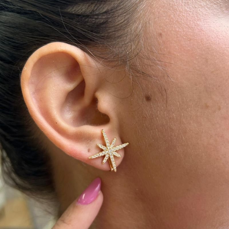 Brinco de Pressão Biju Fina Dourado/Ródio