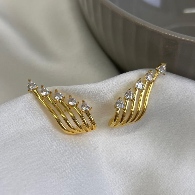 Brinco Ear Hook Banho Ouro 18k/Prata 925