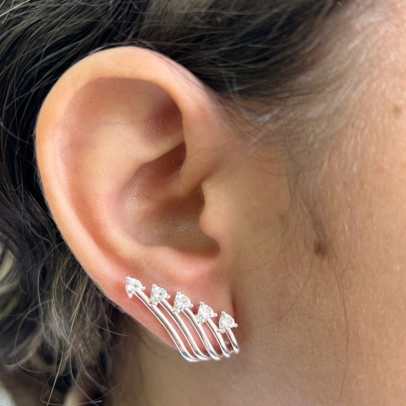 Brinco Ear Hook Banho Ouro 18k/Prata 925